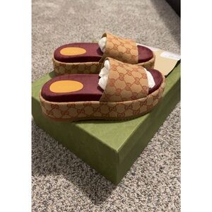 Gucci platform logo sandals